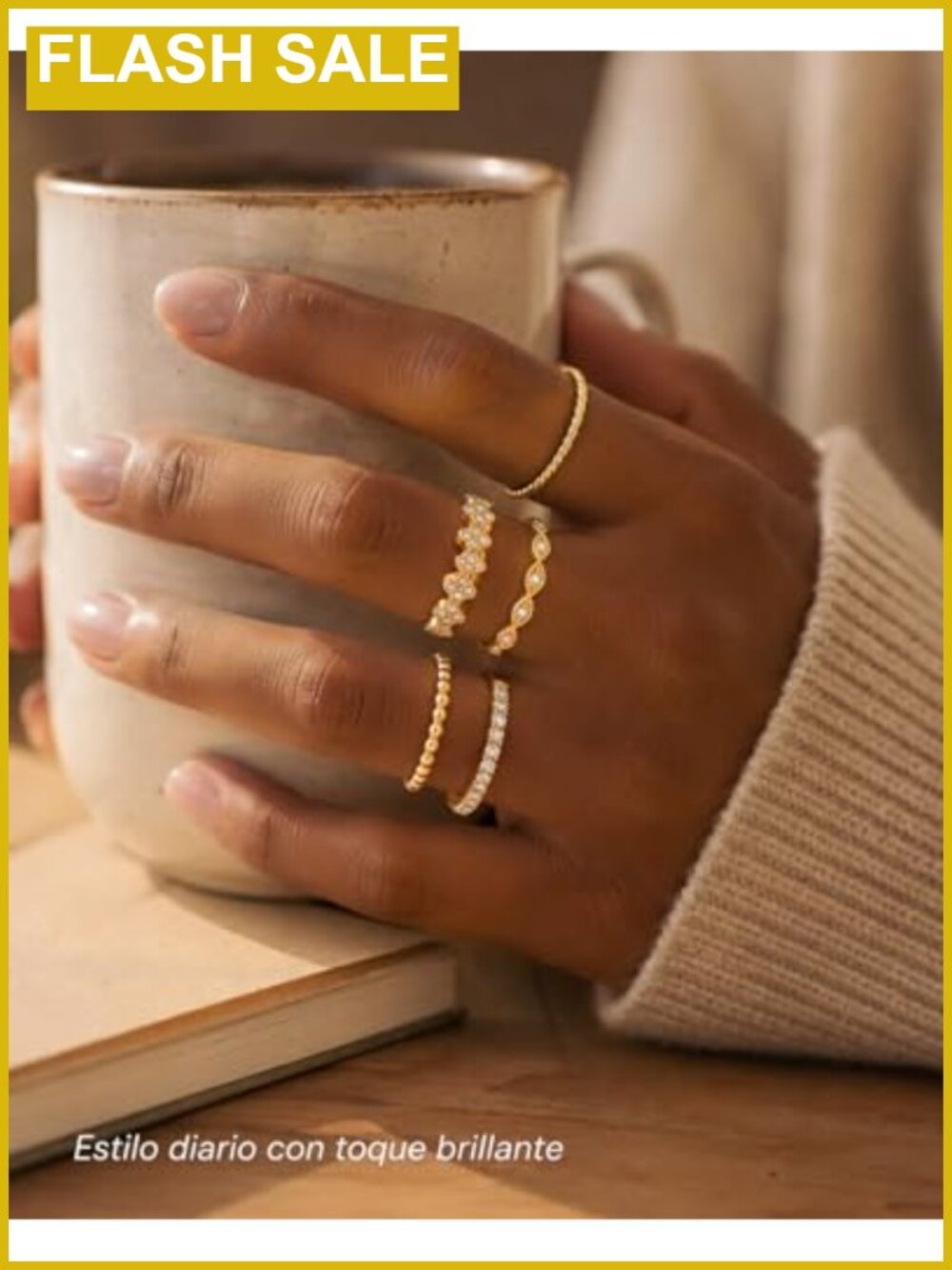 Stackable Rings Set for Women Non Tarnish Adjustable Open Midi Stacking Rings - Picture 3 of 6